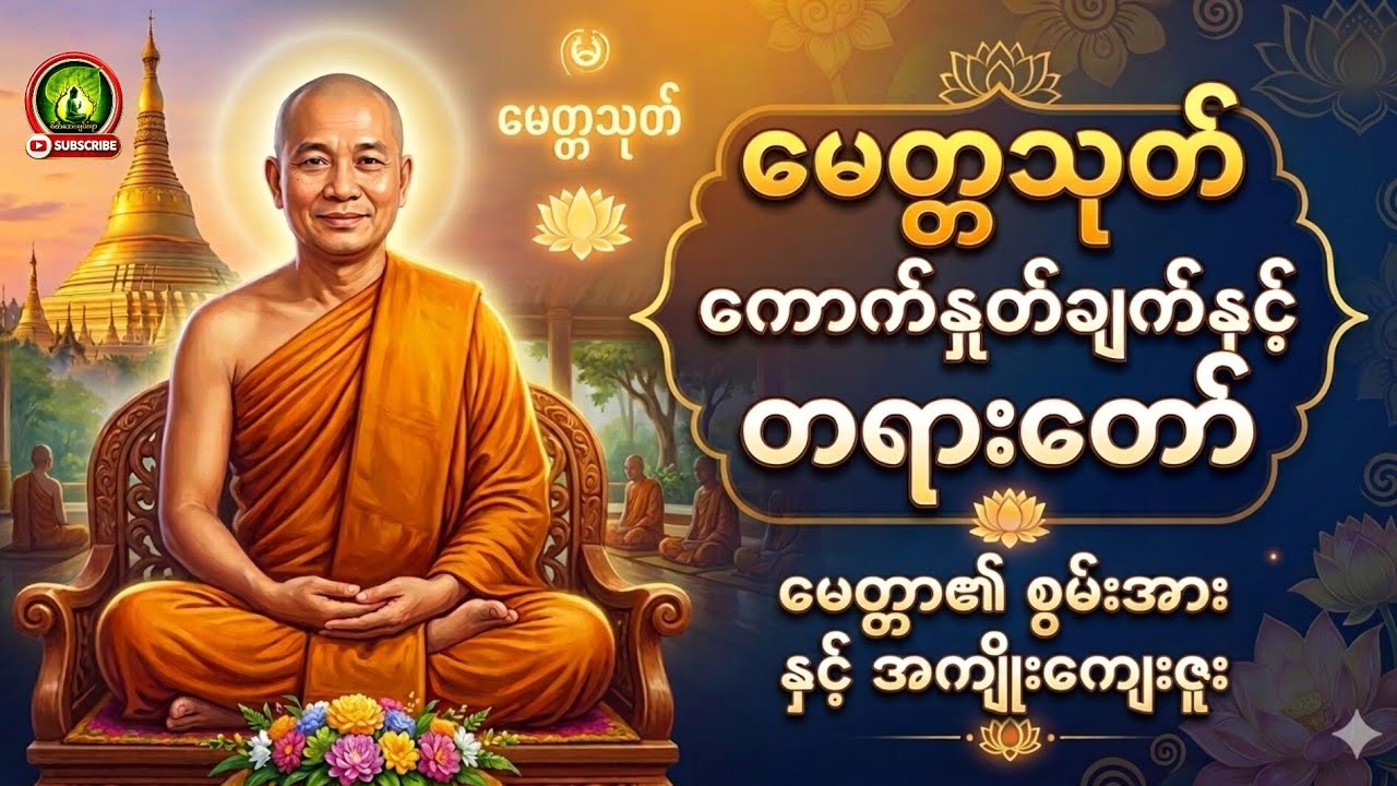 🍀မေတ္တသုတ်ကောက်နှုတ်ချက်နှင့်မေတ္တသုတ်တော် #ပါချုပ်ဆရာတော် #မေတ္တသုတ် #စိတ်အေးချမ်းရာ #တရားတော်များ