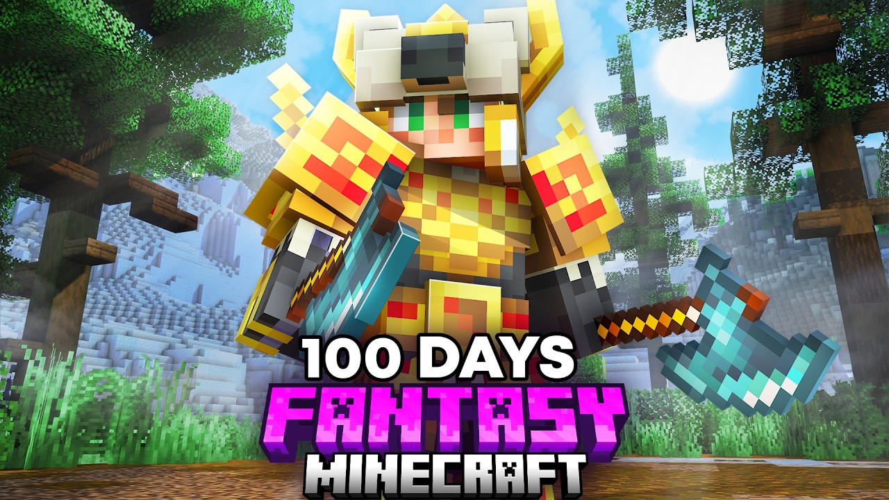 I Survived 100 Days as a BESERKER in Fantasy RPG Minecraft