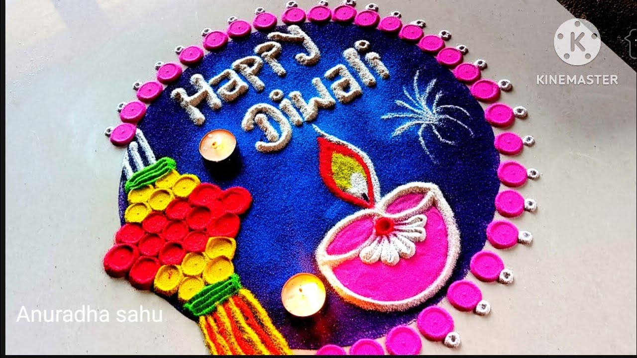 Diwali rangoli design/ rangoli for diwali/ laxmi pujan rangoli/ satisfying video