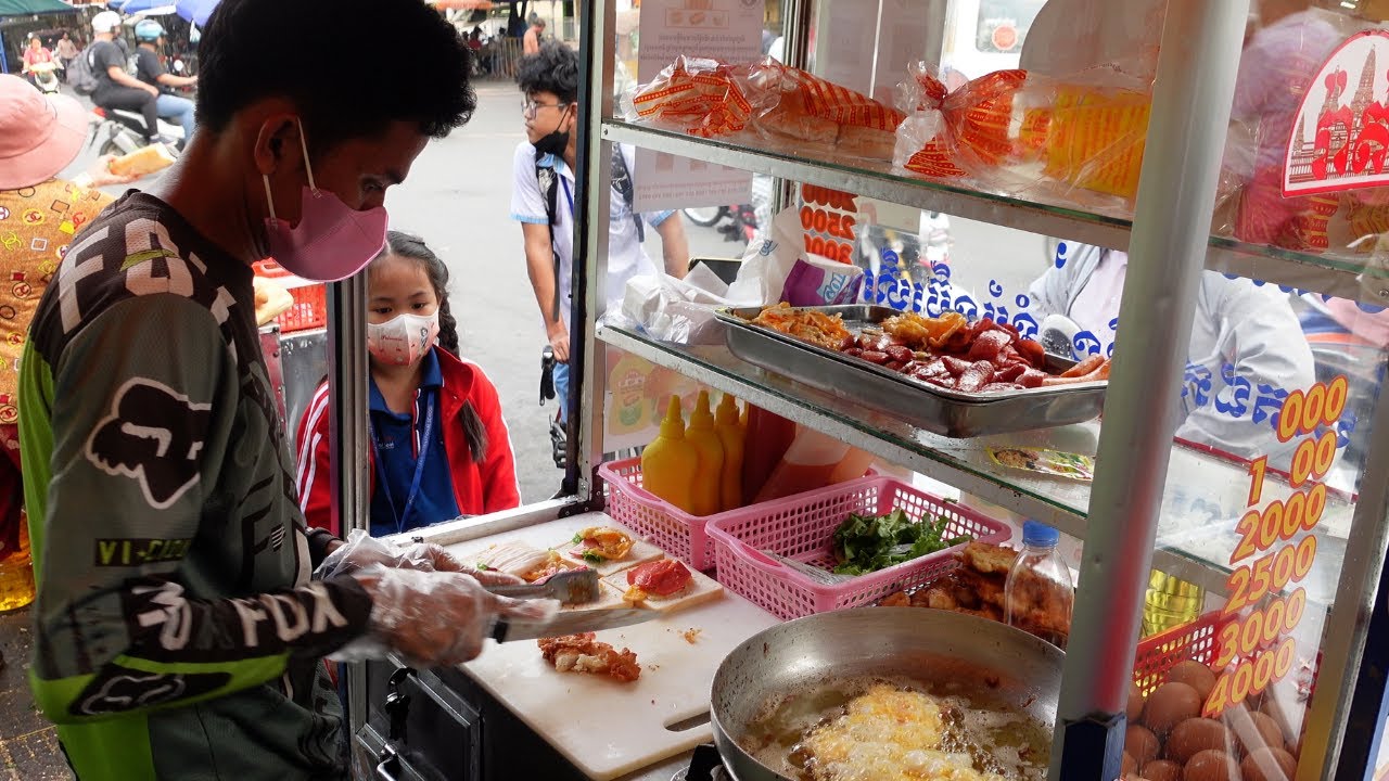 Non Stop Making!! Famous Cambodian Sandwiches Street Food