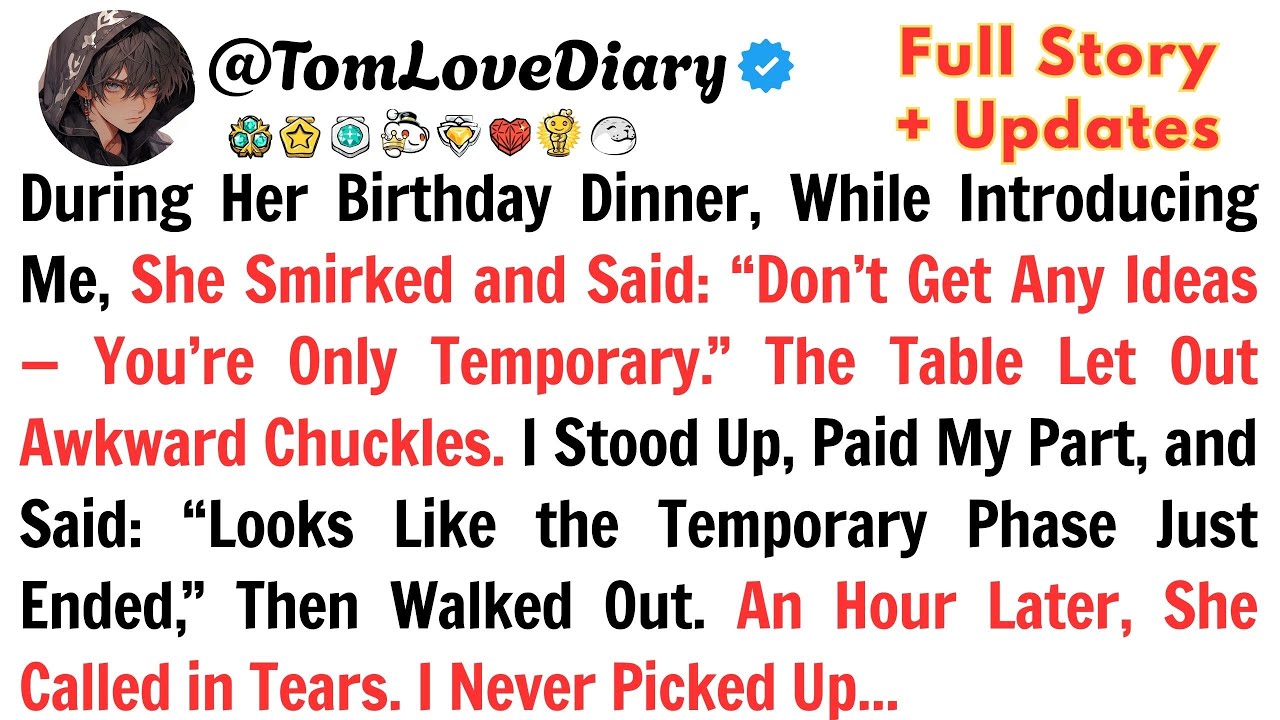 During Her Birthday Dinner, While Introducing Me, She Smirked and Said: “Don’t...| Reddit Stories