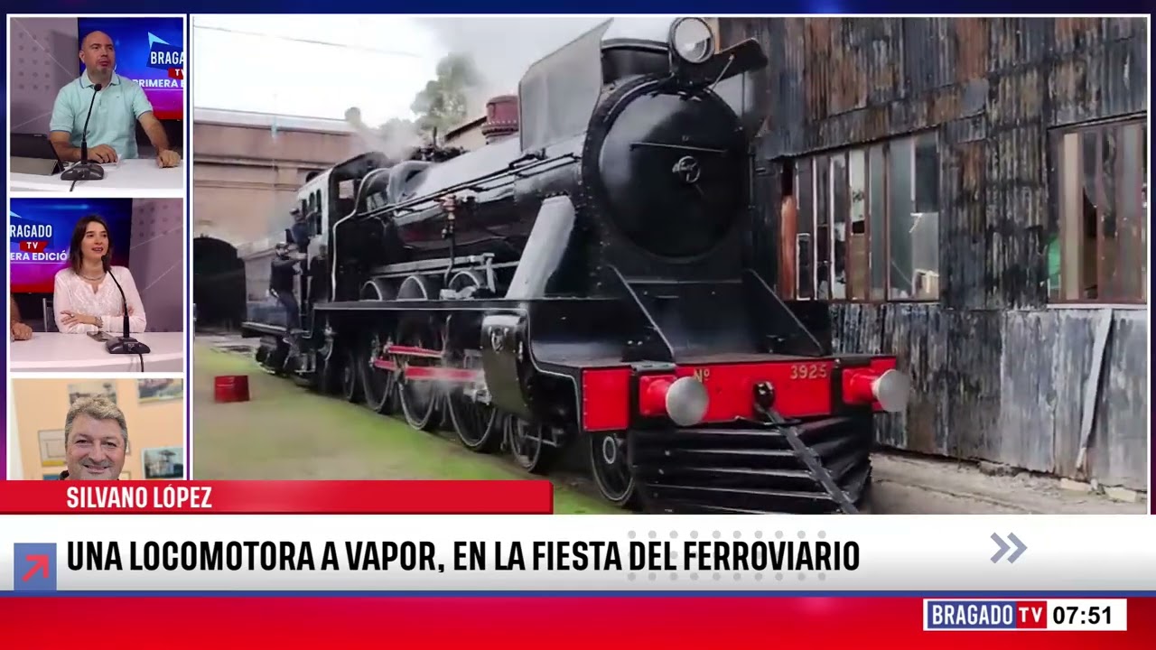 SILVANO LÓPEZ - UNA LOCOMOTORA A VAPOR, EN LA FIESTA DEL FERROVIARIO