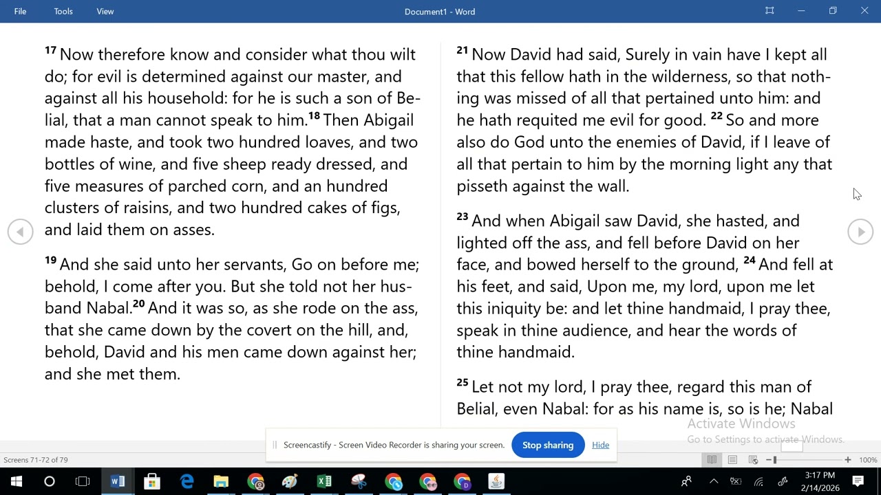 2.19.26 1 Samuel 25:17-31 Abigail and the Fool