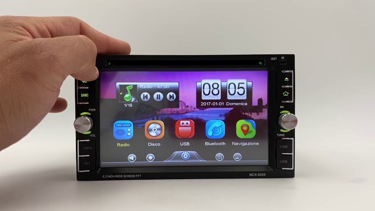 AUTORADIO DOPPIO DIN 7’’ LETTORE Cd DVD BLUETHOOT USB AUX GPS Mirrorlink link iOS Android DROMENTECH