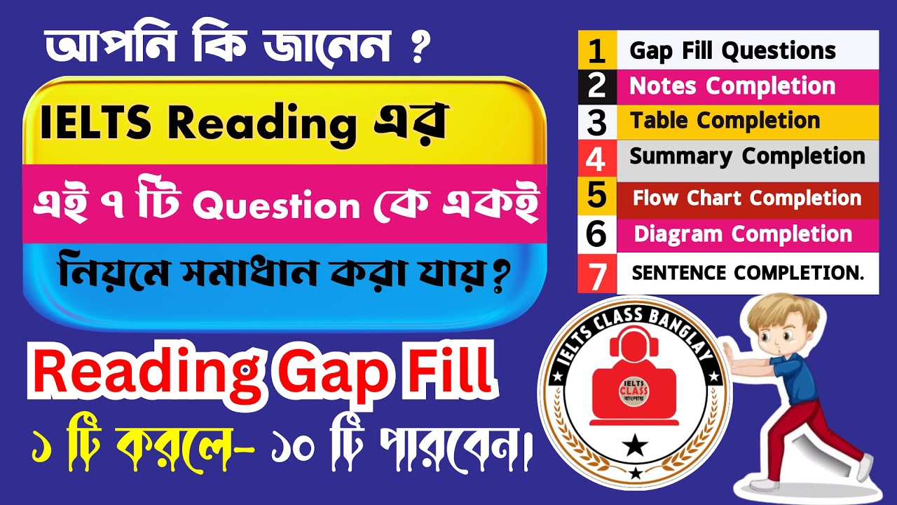 IELTS reading tips and tricks class।।ielts reading এর ৭ টি Question কে একই নিয়মে সমাধান করুন।
