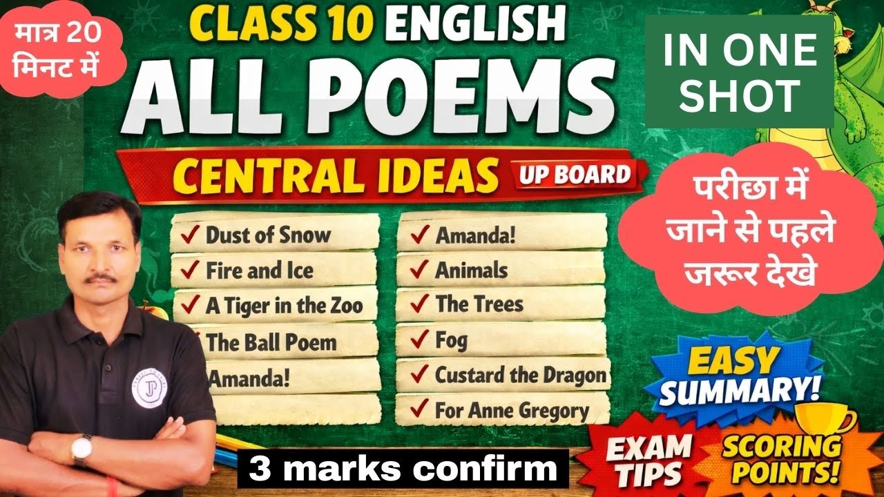 Class 10 English Poems Central Ideas | UP Board | All Poems Explained Simply