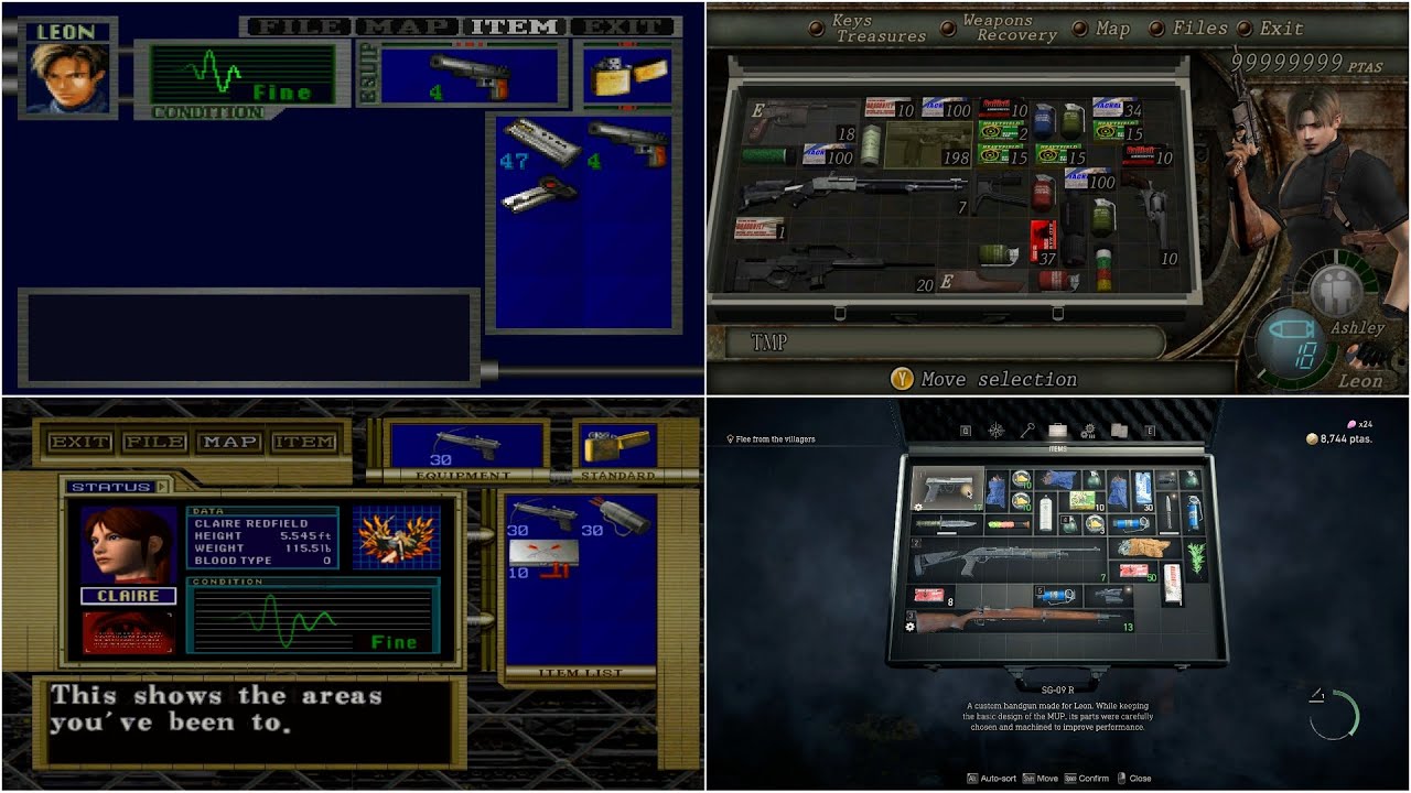 Inventory In Every Main Resident Evil Games