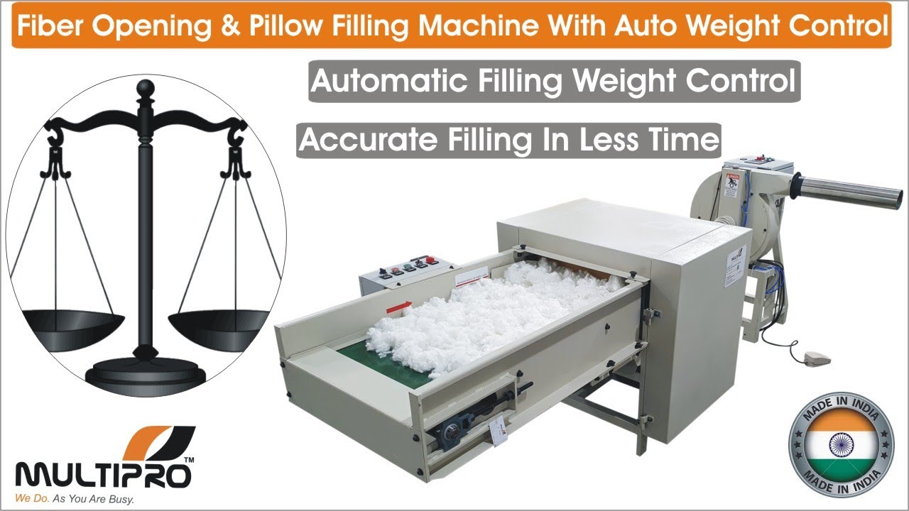 Multipro Automatic Pillow cushion Filling Machine/Fibre Pillow Making Machine With Auto Weight