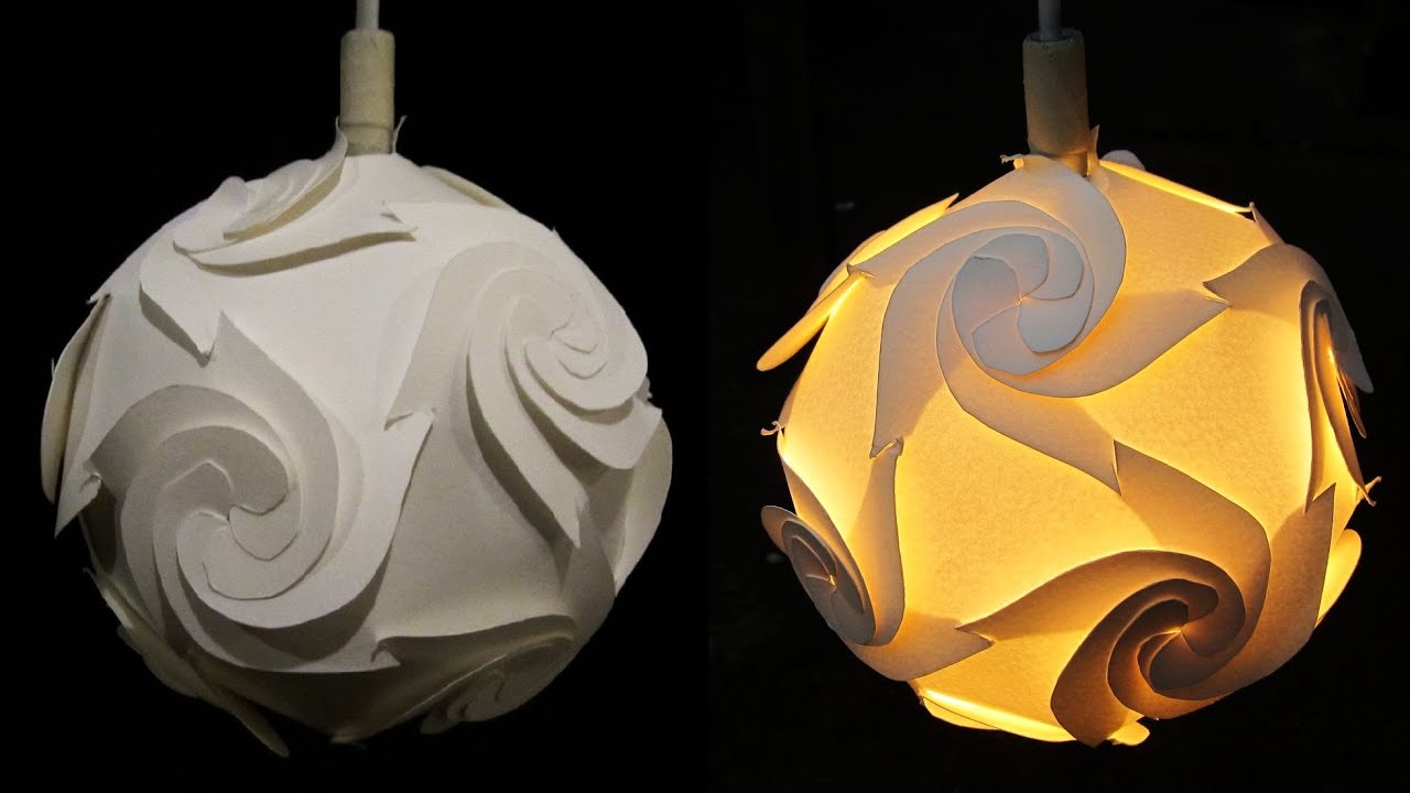 DIY paper lampshade (cyclone)-  home and room decor - EzyCraft