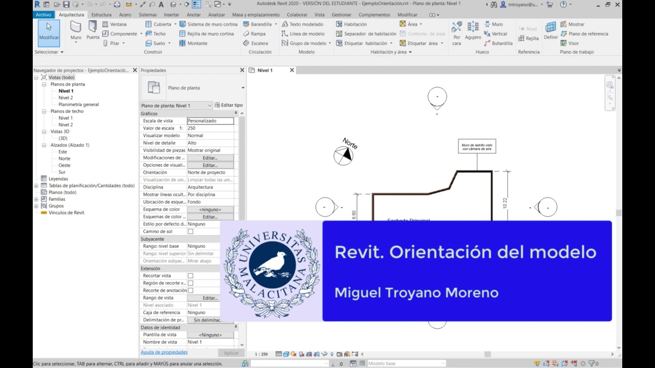 Revit. Orientación del modelo