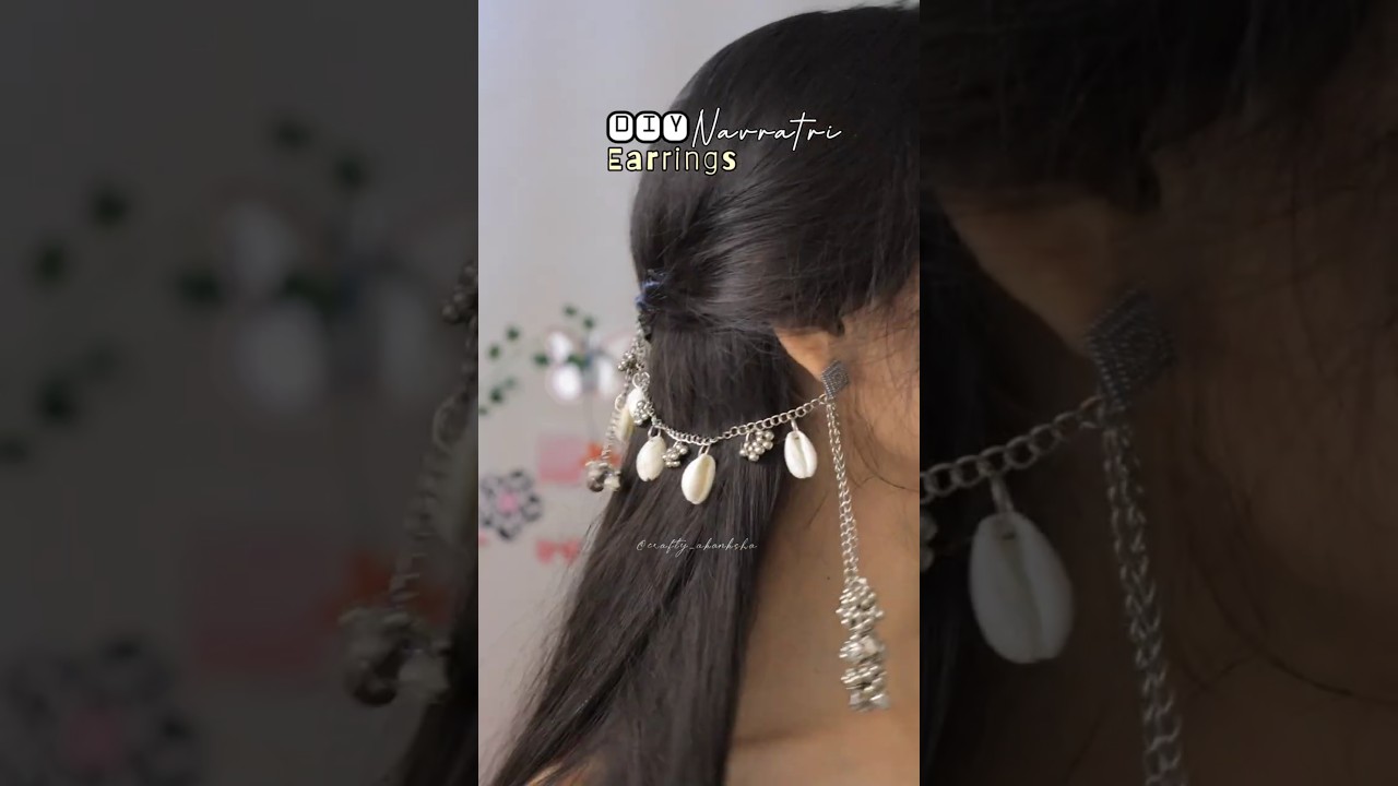 DIY Earrings for Navratri ✨#diy #shorts