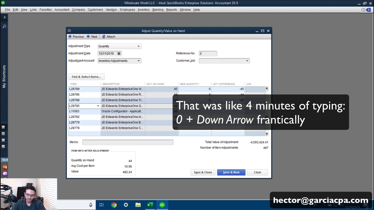 Fix Messy Inventory in QuickBooks Desktop (Zero it all out)