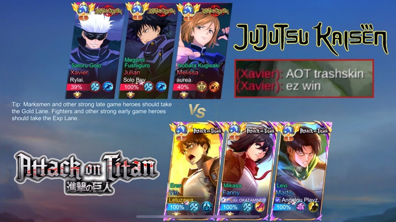 ATTACK ON TITAN vs JUJUTSU KAISEN (trashtalkers)!! | WHO WILL WIN??