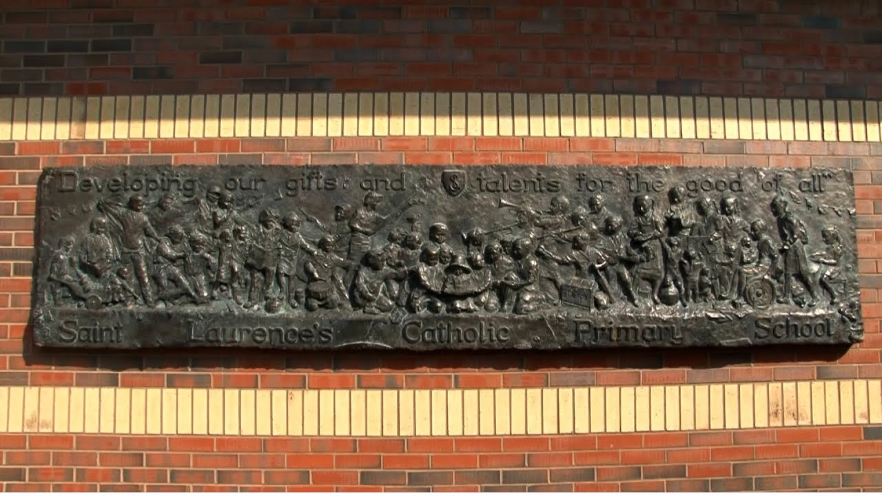 Deb Foster relief sculpture at St Laurence's Catholic Primary School, Kirkby