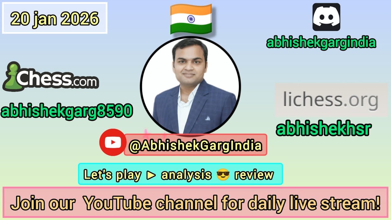 join me for chess Live Stream CHESS PLAY SELF 20-01-2026.