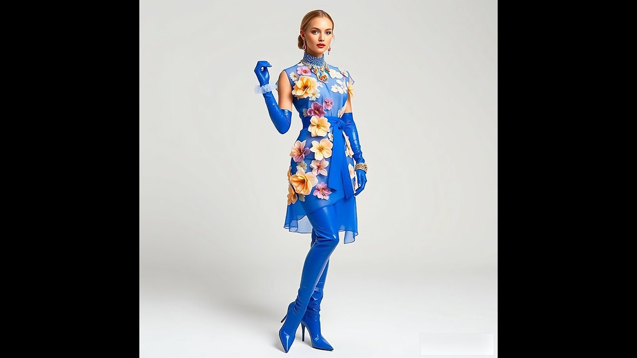 Floral Blue Elegance | A Cinematic Fashion Couture Moment