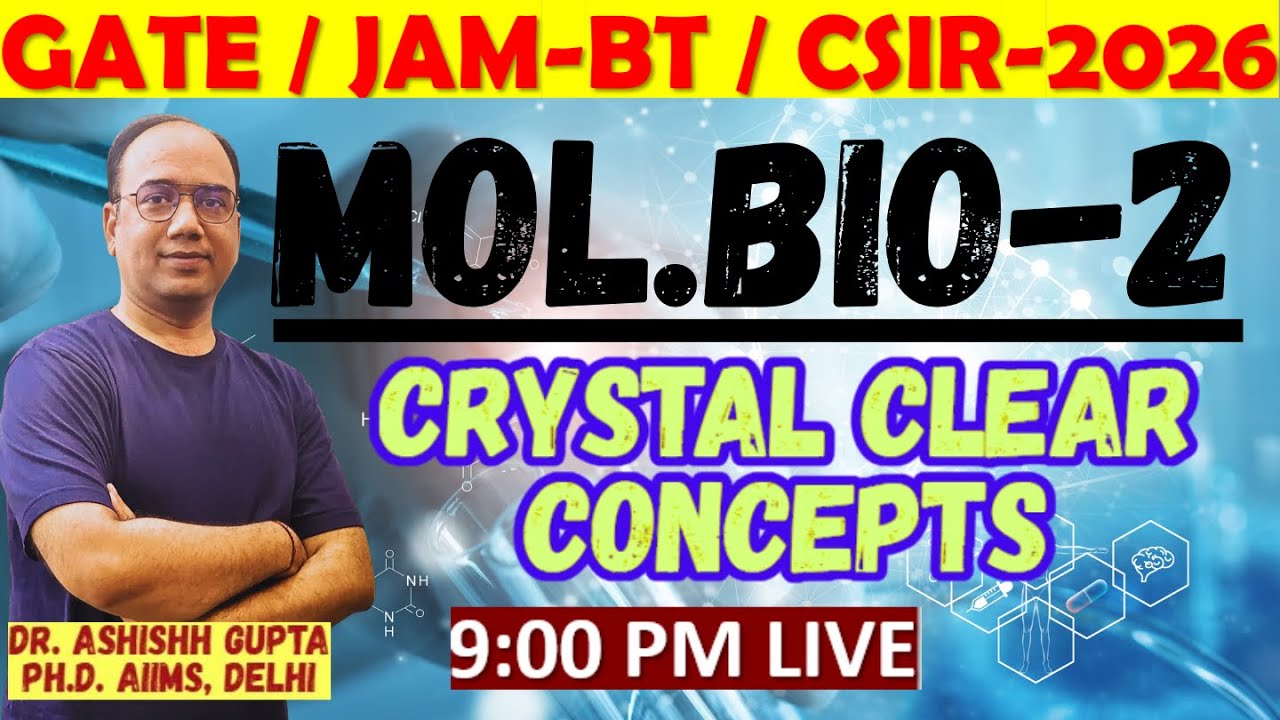 GATE I JAM-BT I CSIR-NET 2026 I MOLECULAR BIOLOGY–2 | Crystal Clear Concepts | Dr.ASHISHH GUPTA