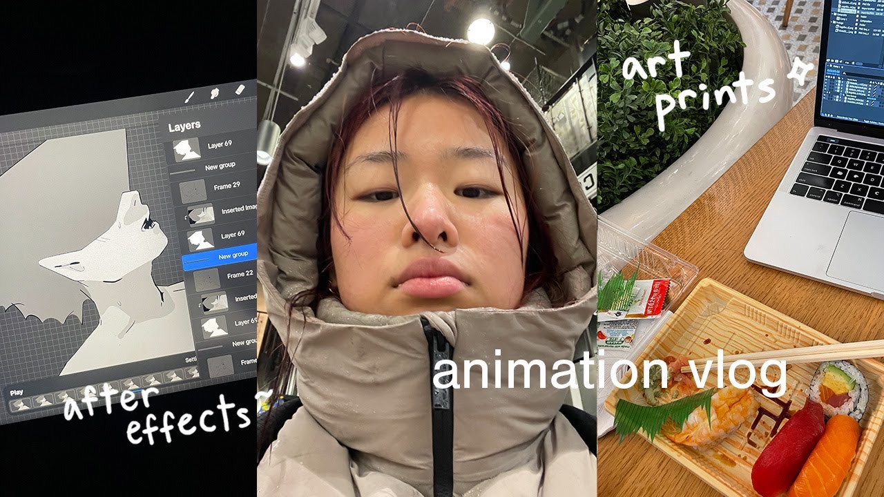 animation vlog ✦ art prints, bagels, & playing with after effects ✧