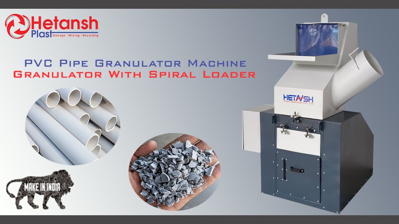 PVC Pipe Grinder With Spiral Loader/ 18 Inch Grinder/ Recycling Grinder Machine/ Plastic Grinder M/c