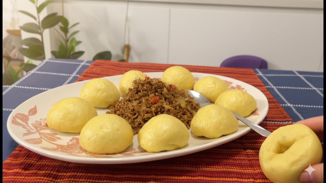 玉米汁窝窝头 +酸菜肉沫 阿公点菜【田园时光美食】