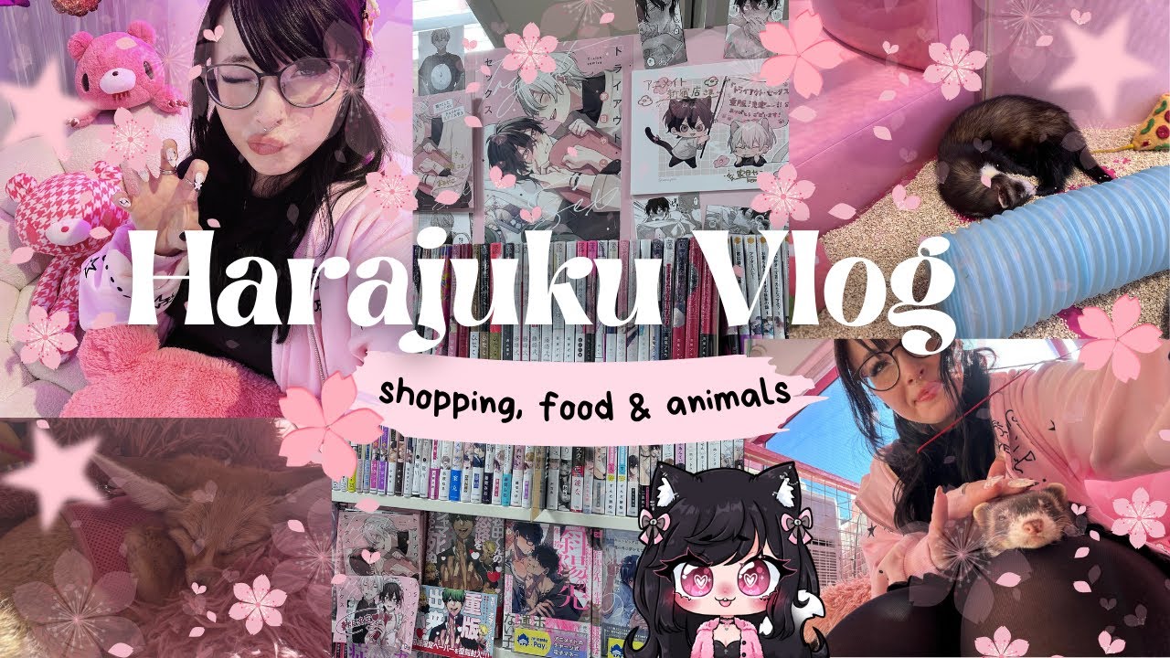 Tokyo Vlog: 🌸 Harajuku! Takeshita street snacks & meerkat/fox cafe!