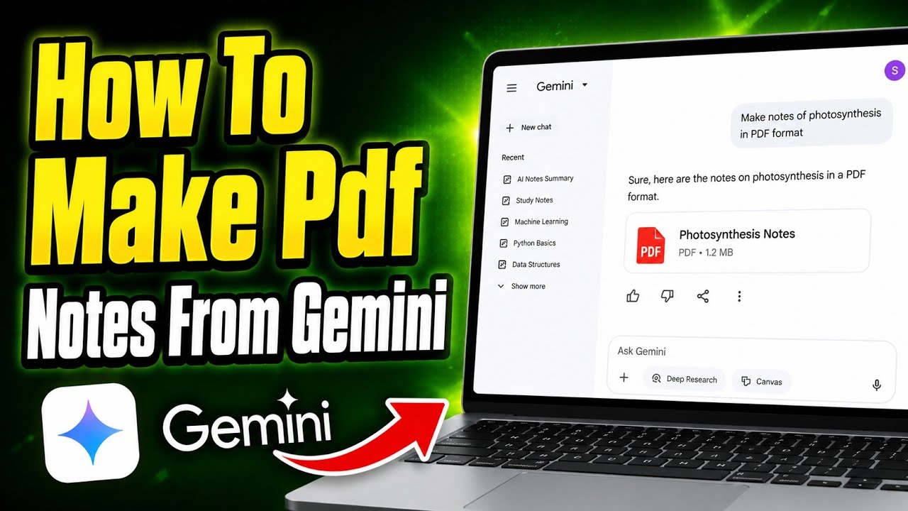 How To Make Pdf Notes From Gemini | Gemini Se Handwritten Notes Kaise Banaye
