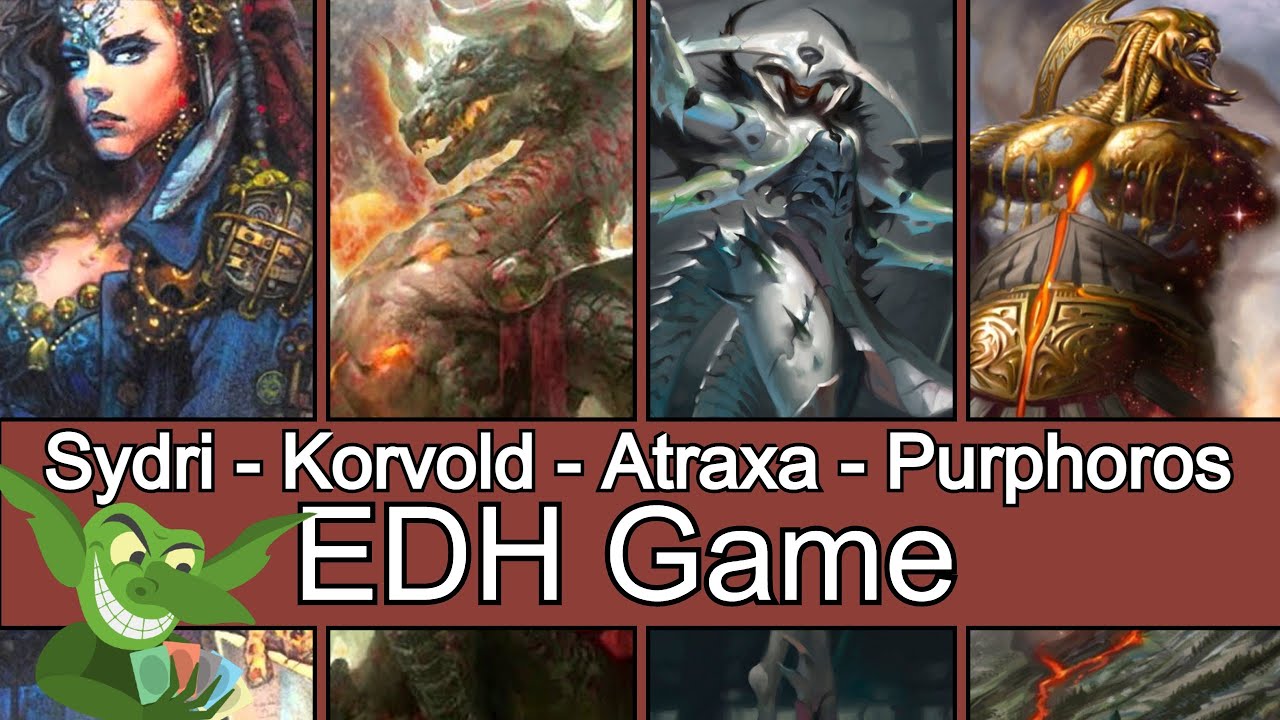 Sydri vs Korvold vs Atraxa vs Purphoros EDH / CMDR game play for Magic: The Gathering