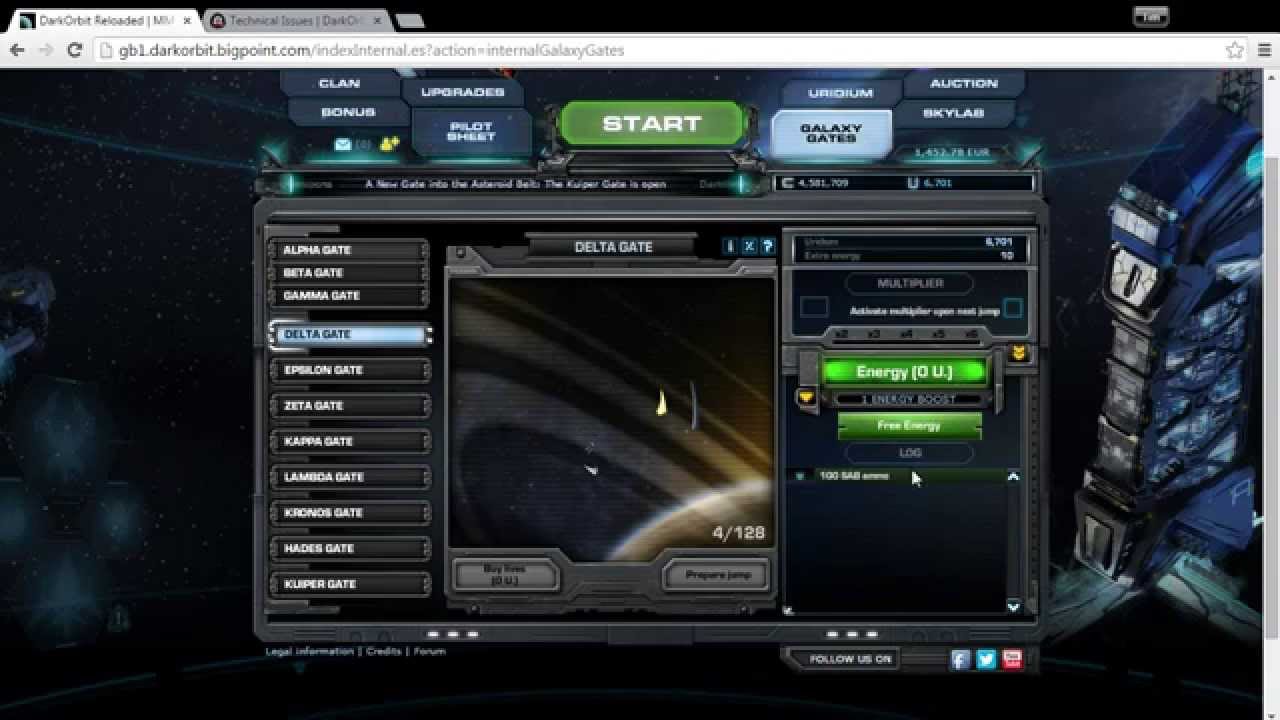 Dark Orbit - Extra Energy Bug