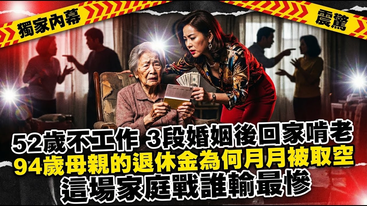 52歲不工作、3段婚姻後回家啃老：94歲母親的退休金為何月月被取空？這場家庭戰誰輸最慘