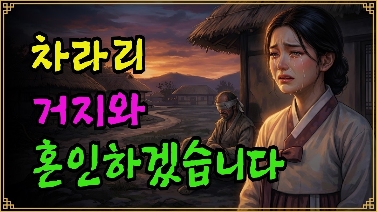 첩으로 가느니 거지를  선택한 여인…맹인 거지의 정체가 밝혀졌다|조선야담|옛날이야기|전설|야담|민담|