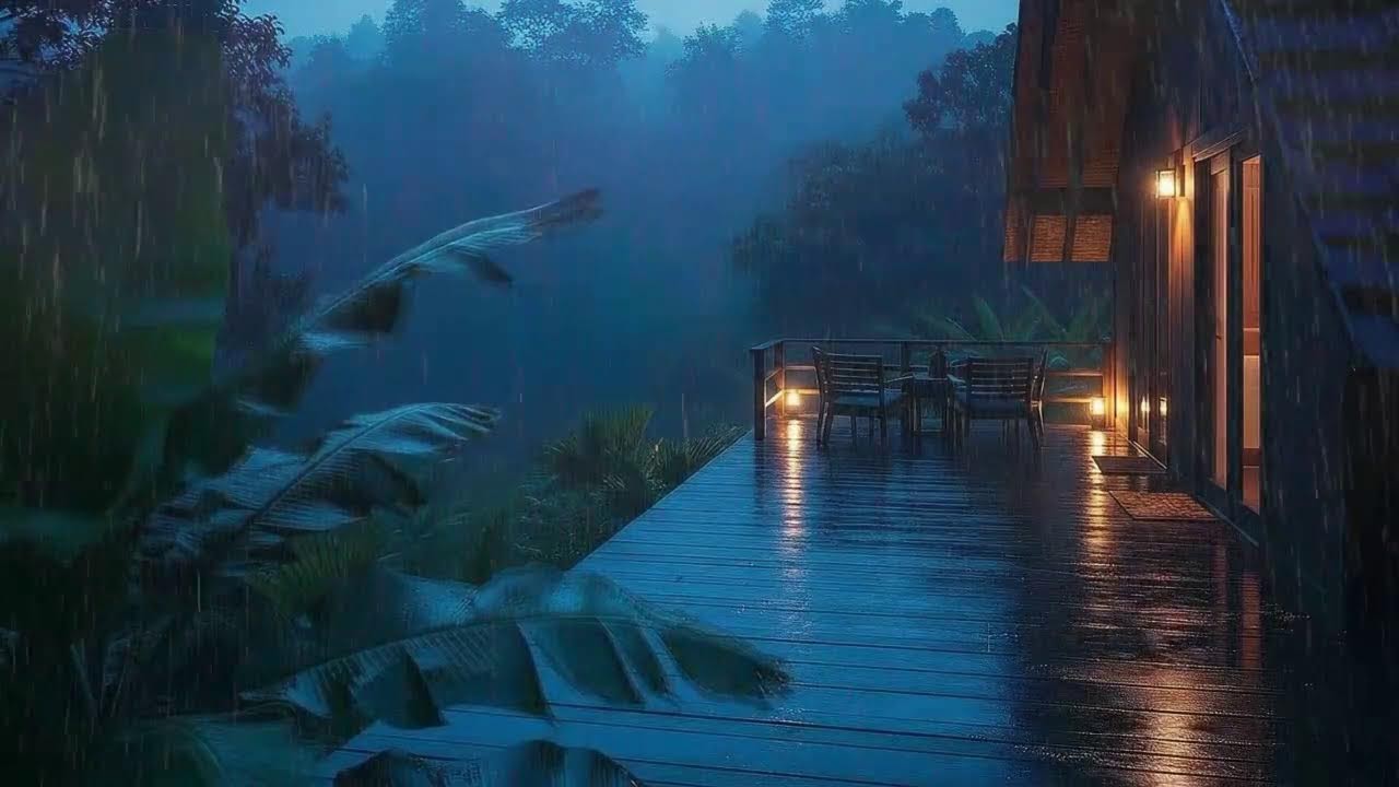Sleep Now with Gentle Rain and Soft Thunder at Cozy Cabin 🌧️