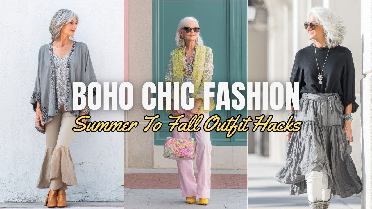Переходная мода в стиле бохо-шик 2025 | Советы по созданию стильных образов для женщин старше 60 лет