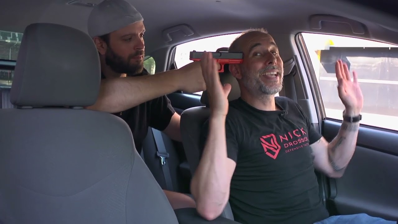 GUN DISARMING TECHINCS IN A CAR #gundefense #gunviolence #kravmaga