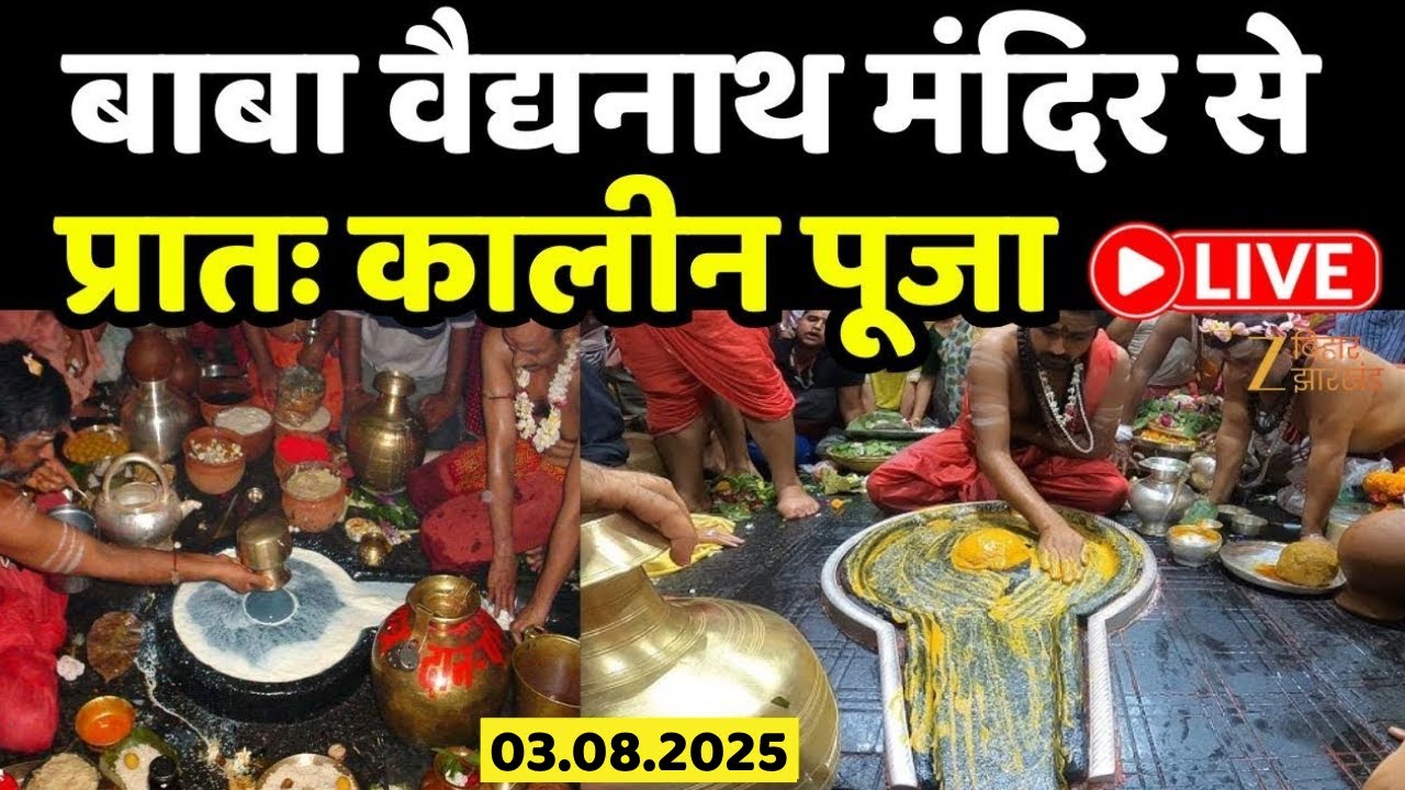 बाबा वैद्यनाथ मंदिर से प्रातः कालीन पूजा का LIVE दर्शन | Deoghar | Babadham mandir | 03 August 2025