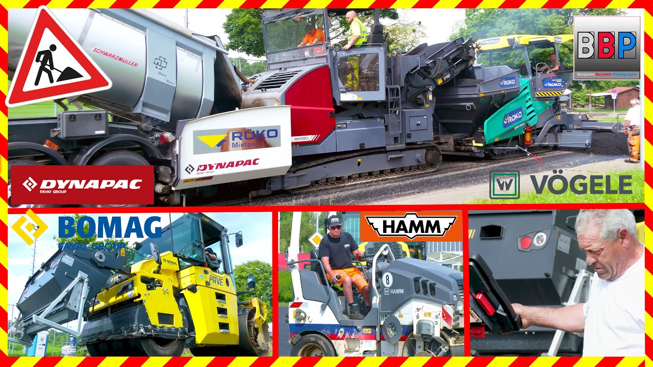 Pave Job: Dynapac, Vögele, Bomag, 2024  #2 #roadconstruction #asphaltpaving