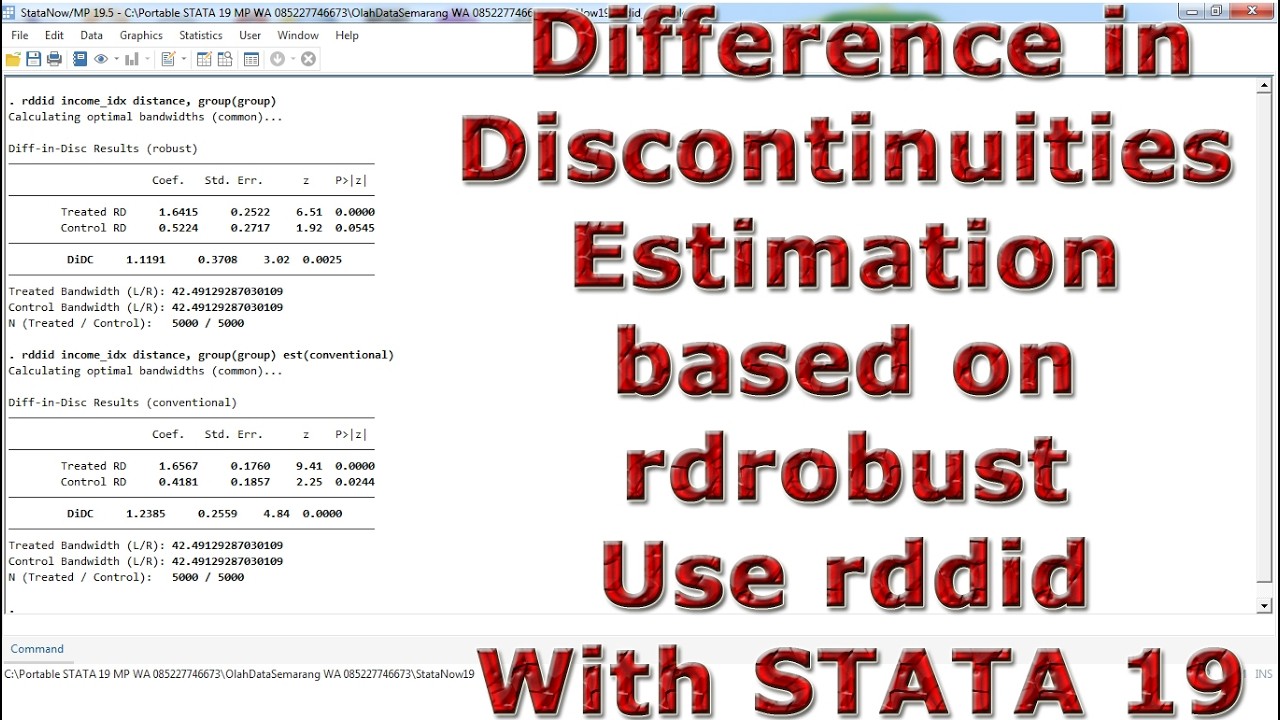 Difference-in-Discontinuities Estimation based on rdrobust Use rddid With STATA 19