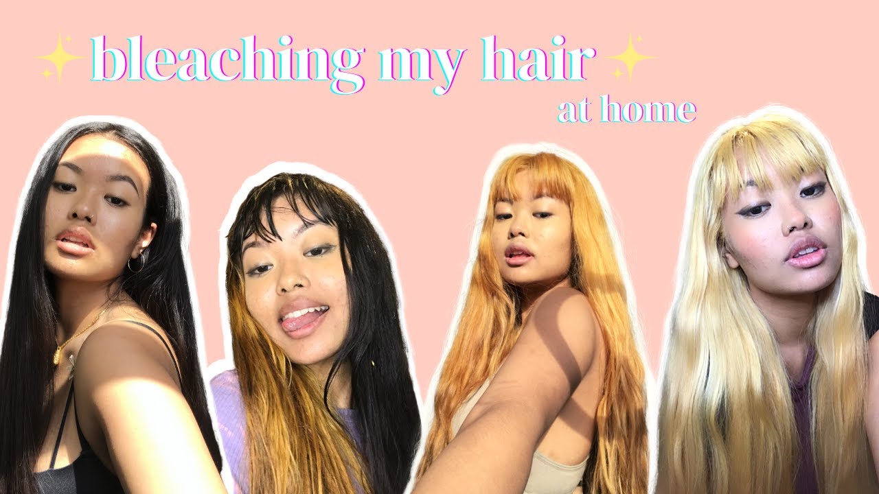 BLEACHING MY VIRGIN BLACK HAIR AT HOME | black to blonde (thank you brad mondo!!)