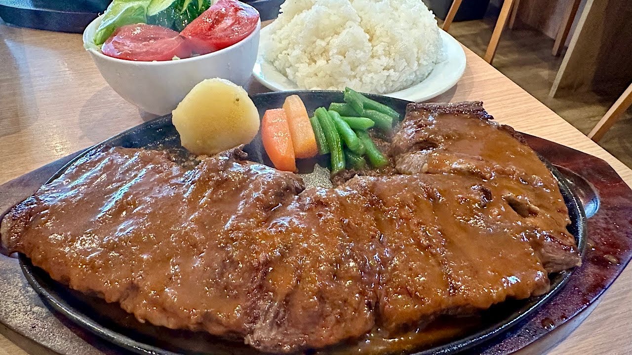 超巨大ステーキと巨大ライスに悶絶する漢！めちゃ旨やで〜『飯テロ』Steakhouse Tawara