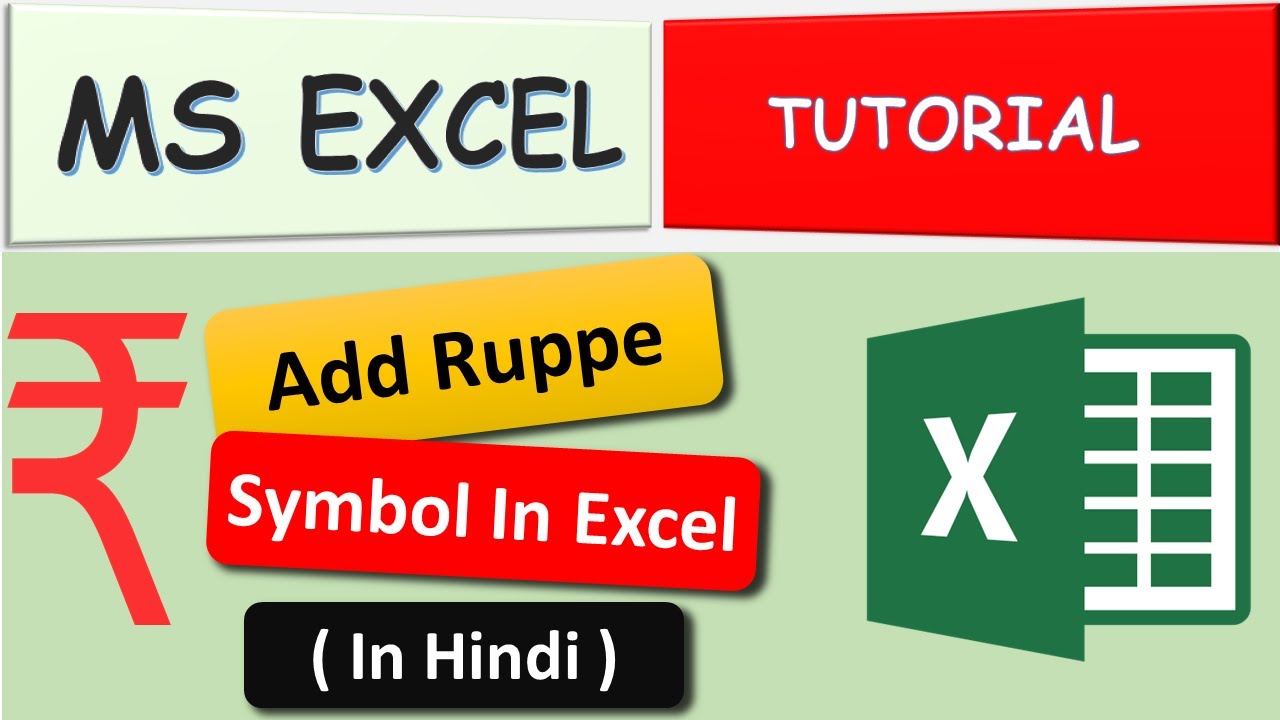 How to add Rupee Symbol in MS Excel & MS Word