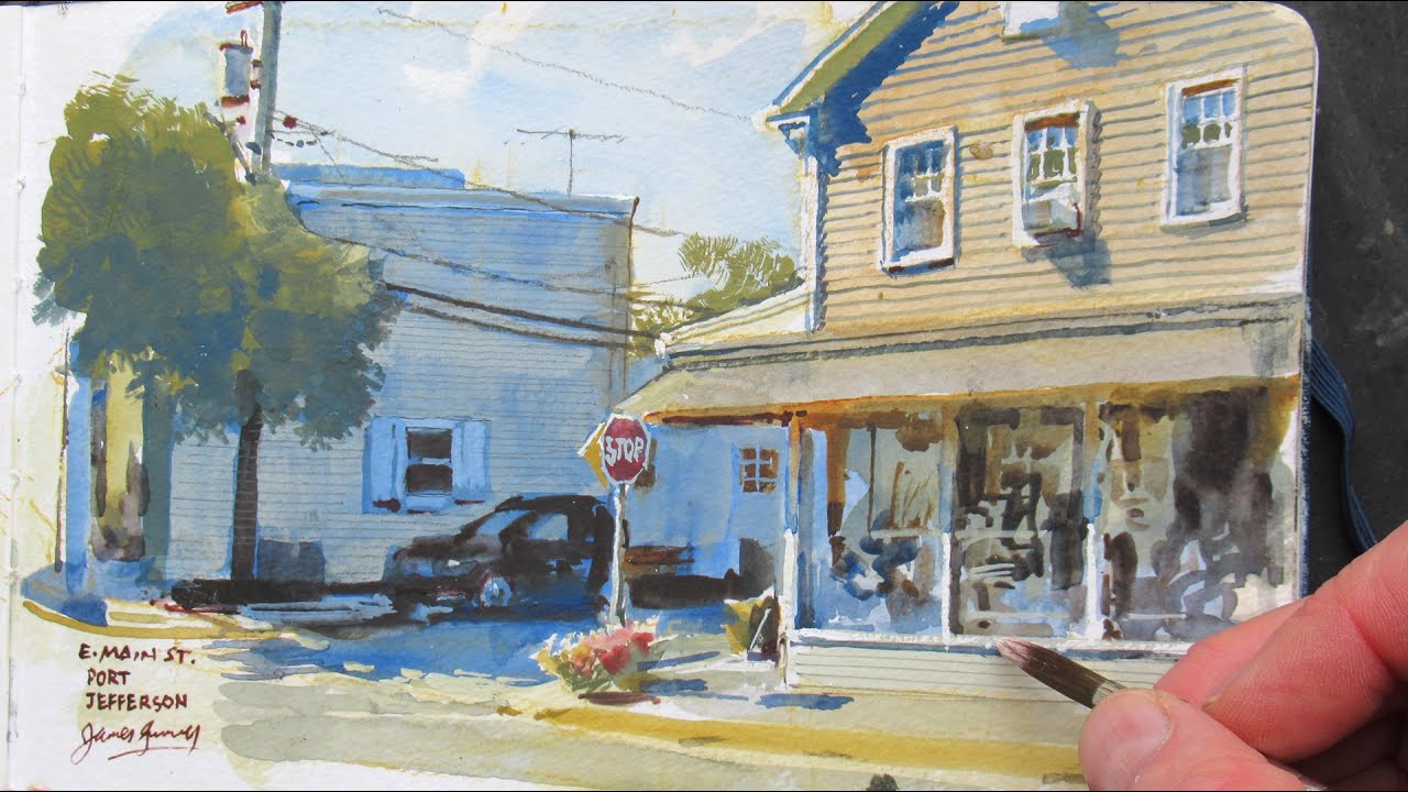 Watercolor Painting on Main Street
