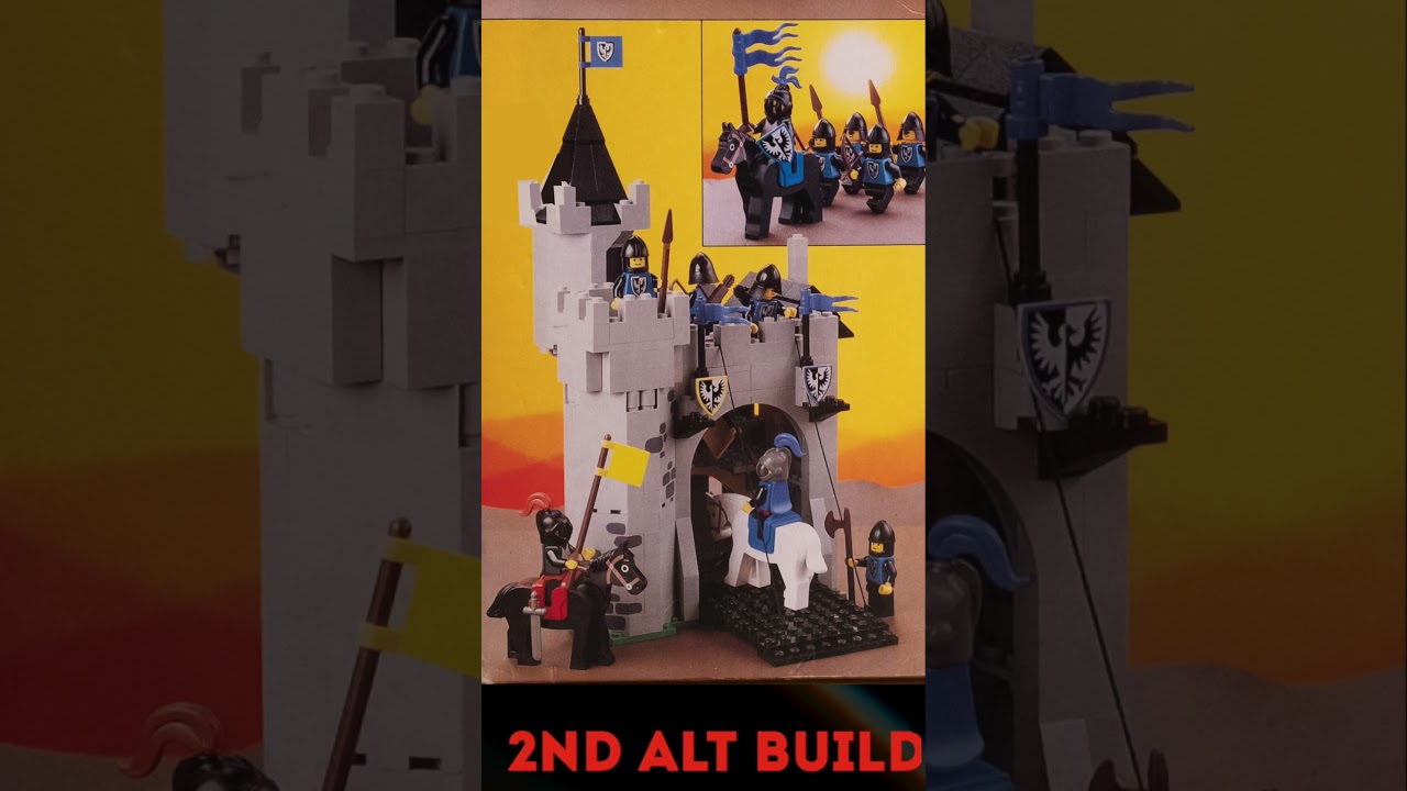6 Alt Builds on the box !!! Black Falcons Fortress 1986 Lego Castle Set 6074
