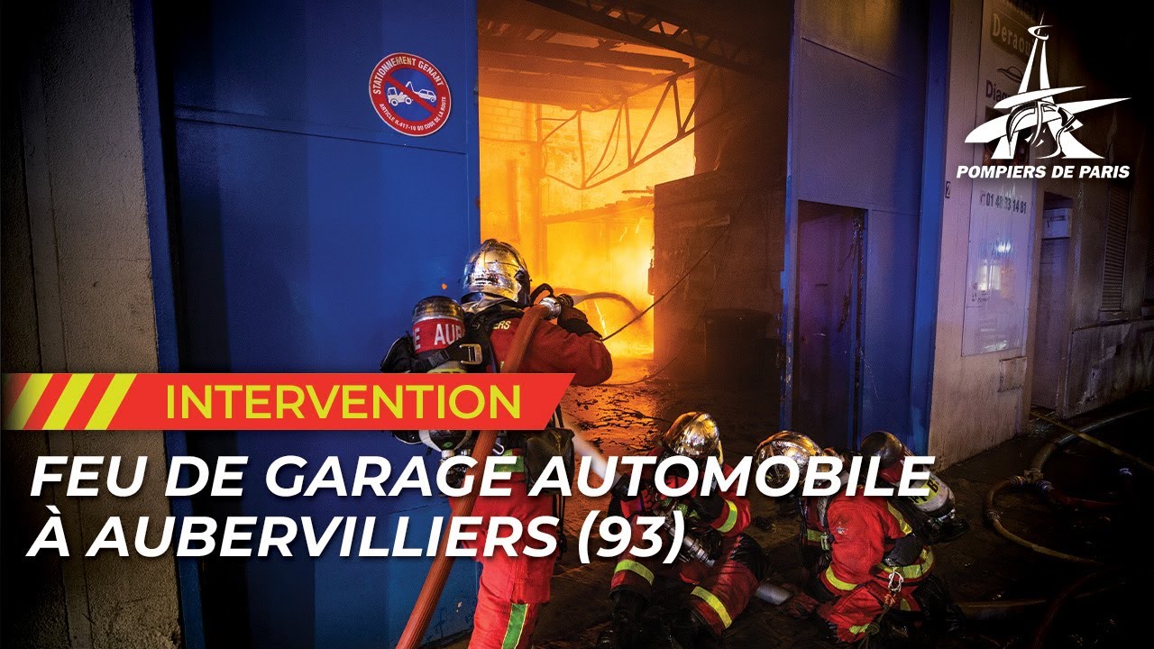 FEU DE GARAGE AUTOMOBILE A AUBERVILLIERS (93)