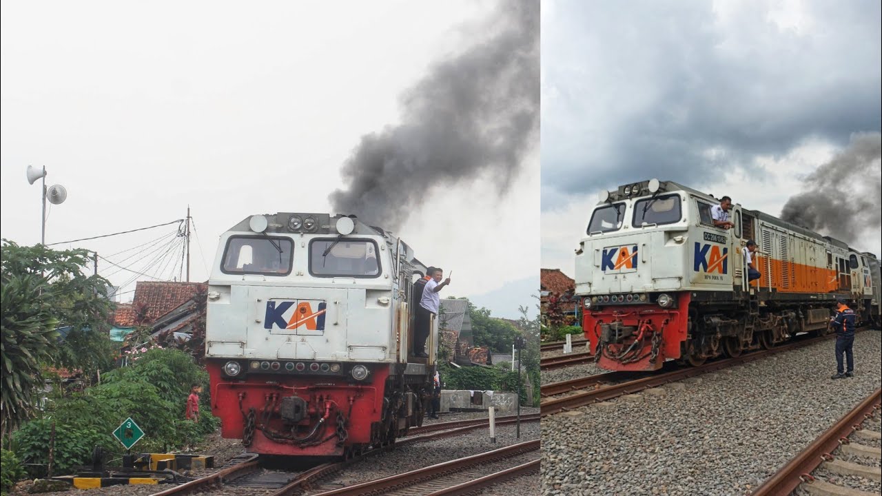 .LOK CC206 MILIK KERETA LODAYA TROUBLE NGEBUL DI STASIUN CIAWI