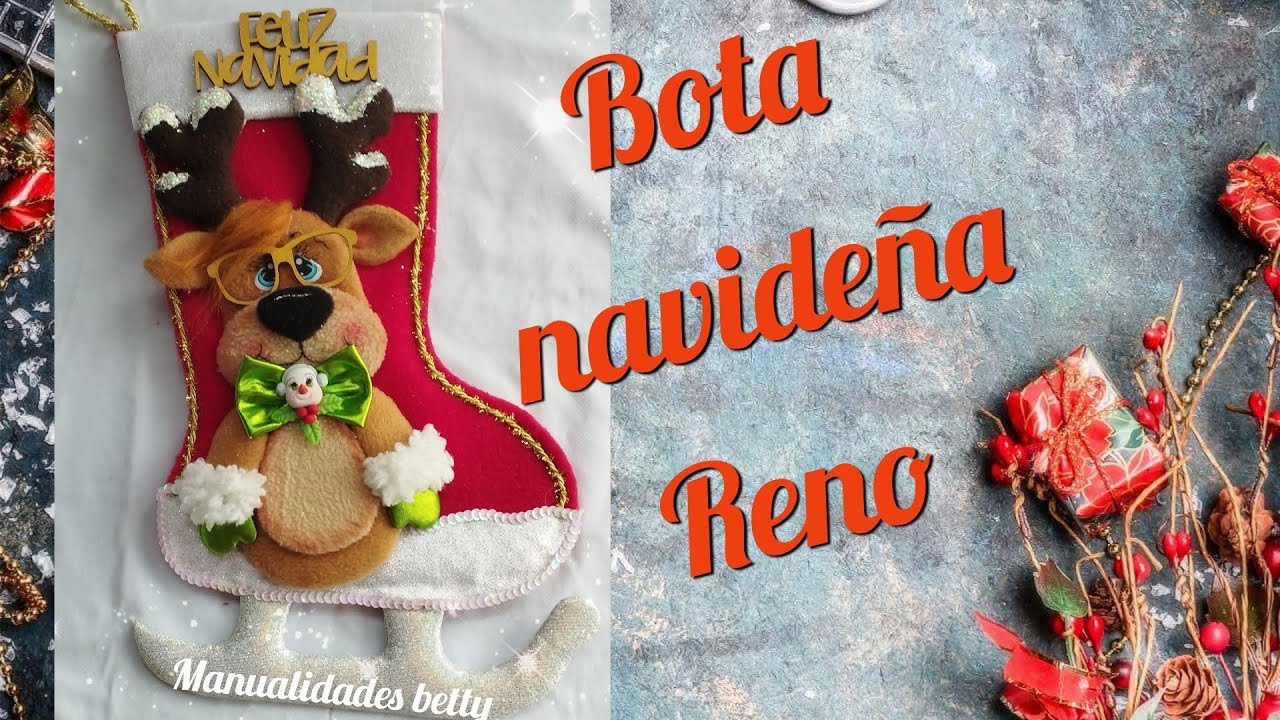 COMO HACER UNA BOTA  O PATIN navideño 🎄🎄(MOLDES GRATIS)