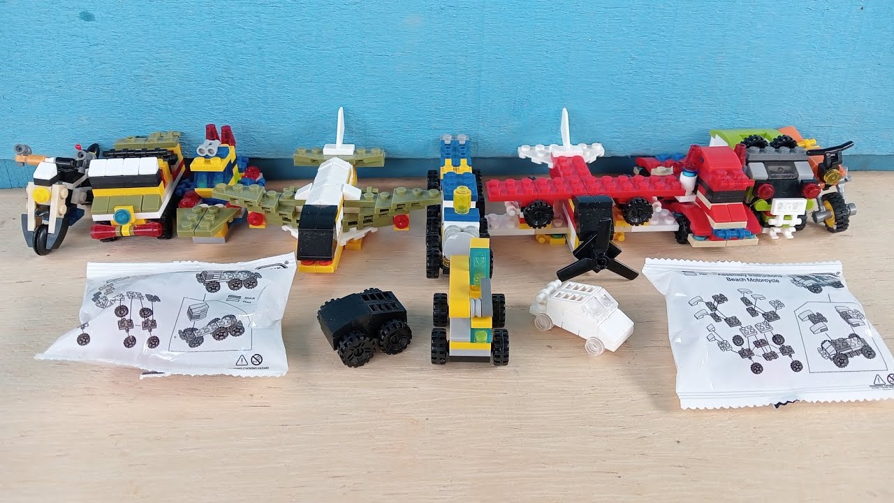 Mainan Lego Pesawat, Helikopter, Jeep, Kereta Api, Buldozer, Kapal Polisi, Optimus prime, Boat #117