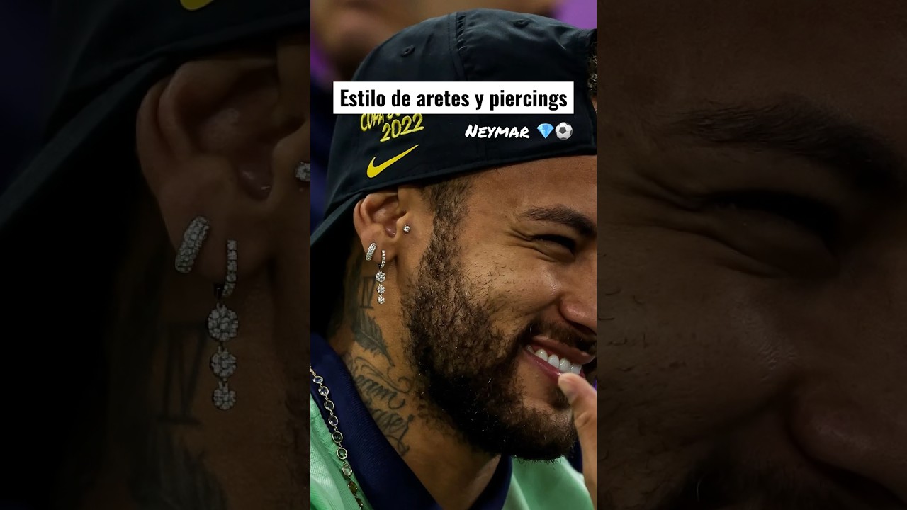 Estilo de aretes y piercings de Neymar Jr. #modamasculina #futbolistas #neymarjr #aretes