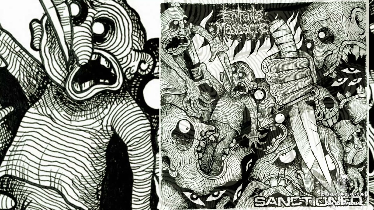 ➤ ENTRAILS MASSACRE / SANCTIONED - Entrails Massacre/Sanctioned-☠(FULL SPLIT ALBUM 2021)☠
