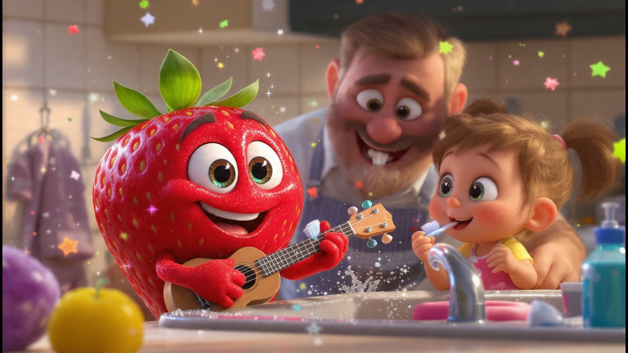 Brush Your Teeth With Your Family🍓👨‍👩‍👧 Healthy Night Routine