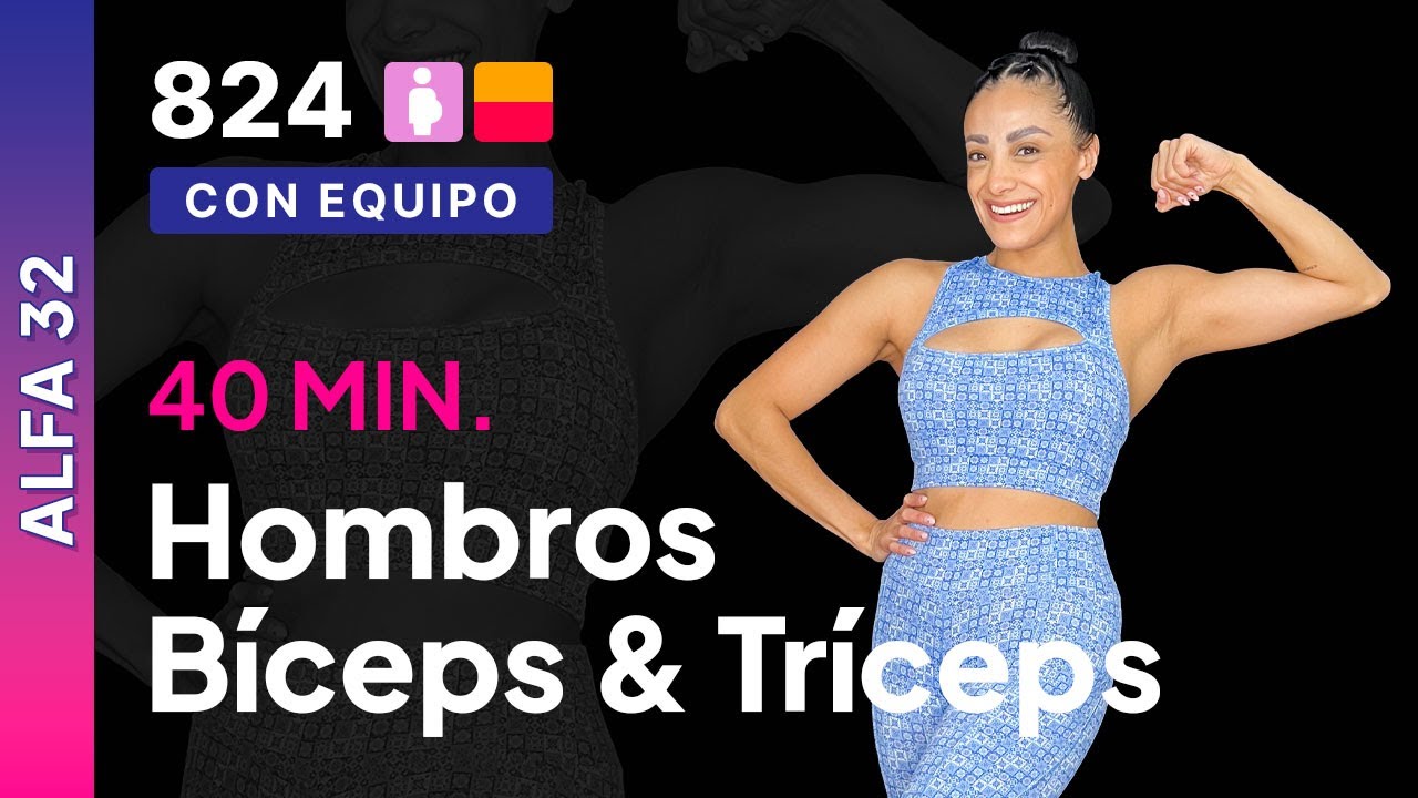 Día 4 Alfa-32 | Bíceps, tríceps & hombros | Rutina de brazos en casa | Rutina con mancuernas