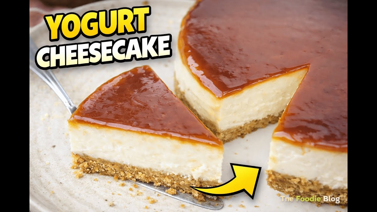Creamy Yogurt Cheesecake 🍰 (No-Bake + 6 Ingredients!)